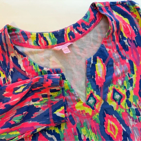 Lilly Pulitzer Justina Tunic Luminescent Print UPF 50+ Stretch Terry Large - Picture 4 of 7